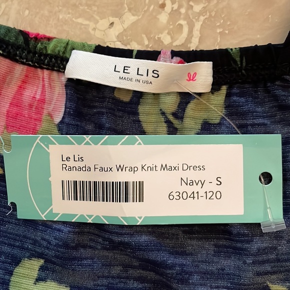 Le Lis Navy Faux Wrap Maxi Sundress - Picture 5 of 6